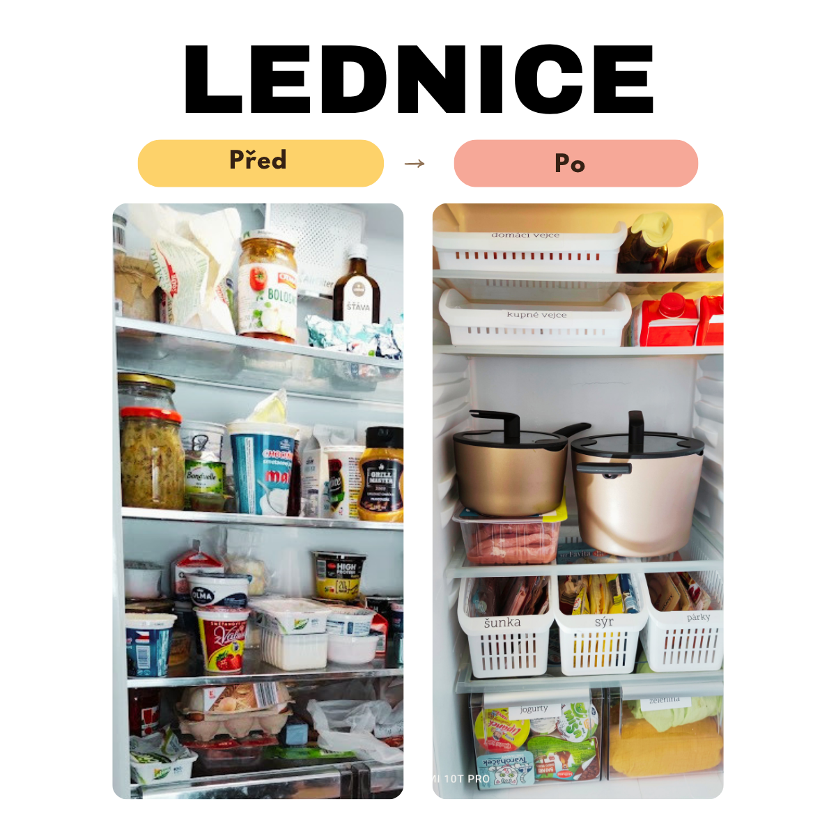 Uspořádání potravin v lednici pomocí boxů